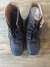 martin margiela mens Brown Leather Trimmed Ca...