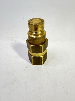 Faster Brass Male 1/2  Body X 3/4 Female NPT Flat Face Hydraulic Quick Coupling