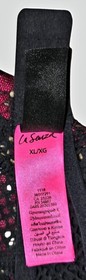 La Senza Black Magenta Lace Mesh Bustier Corset Garter Lingerie New XL XG New