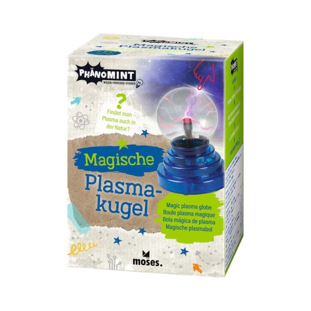 Boule plasma magique tactile lumineuse bleue de 20cm pour decoration