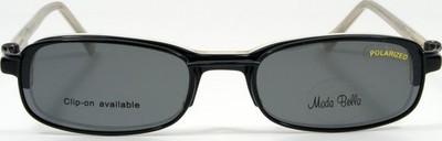 Moda Bella Black Eyeglasses 2206 47-17-135 Magnetic Clip-On Grey Polarized Lens