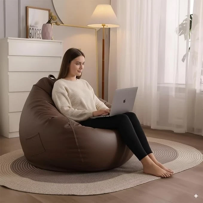 Funda sofá silla Bean Bag e imitación cuero para vivir XXXL sin relleno Foto 3 de 4