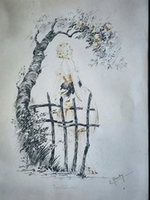 Tentation  Lithographies 1920's ART DECO femme E.NAUDY ALFRED Renaudin