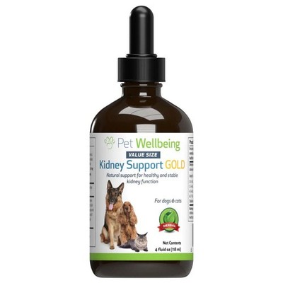 Pet Wellbeing Cat Liquid Supplement - Kidney Support Gold, Healthy Hydration 4Oz