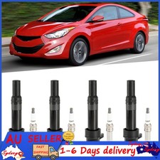 4x Ignition Coil +Spark Plug UF651 For Kia Soul Forte Hyundai Elantra