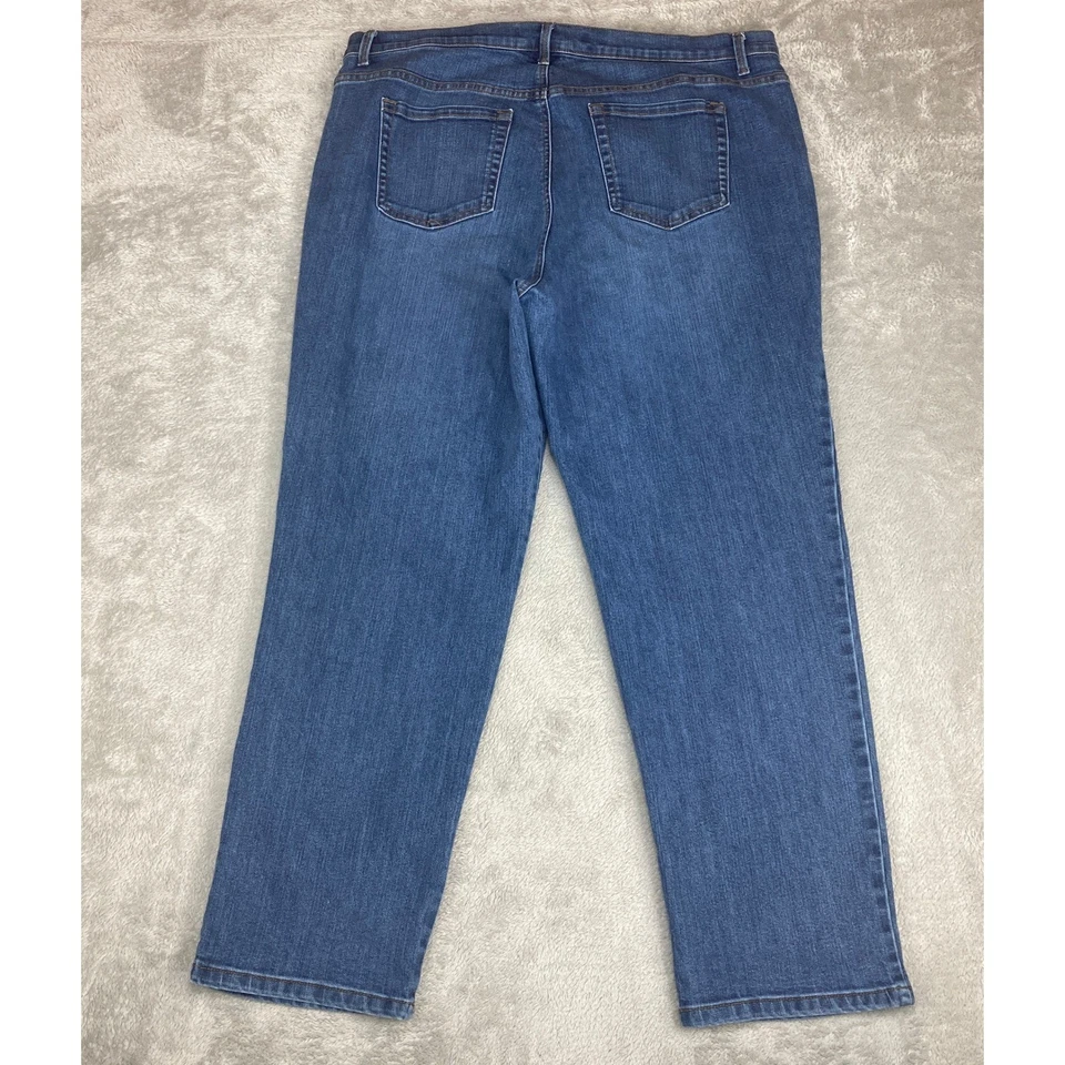 Pantalones de mezclilla Gloria Vanderbilt Amanda para mujer 18 W lavado promedio pierna recta Foto 2 de 4