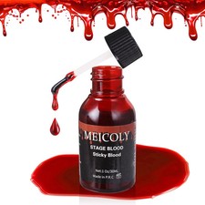 Fake Blood Washable,1.06 OZ Edible Stage Blood,Realistic Drips Sticky Fake Blood