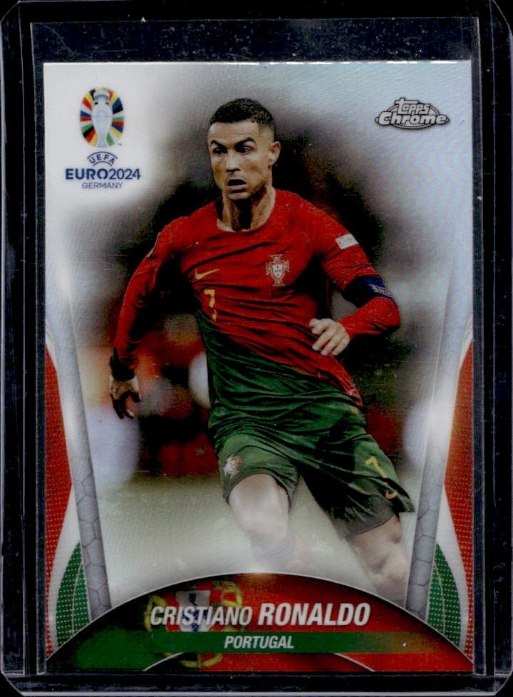 2023-24 Topps Chrome UEFA Euro Cristiano Ronaldo Refractor #7 Portugal view 1