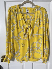 Cabi Blouse Womens Medium Yellow Nautical Rop...