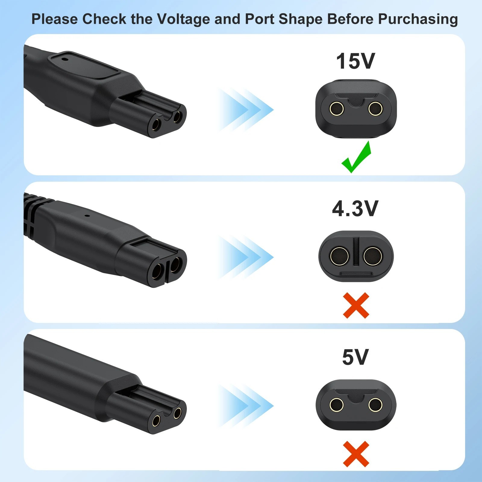 For Philips Shaver Series 3000 HQ8505 15V UK Plug Power Charger Lead Cord AC/DC 5