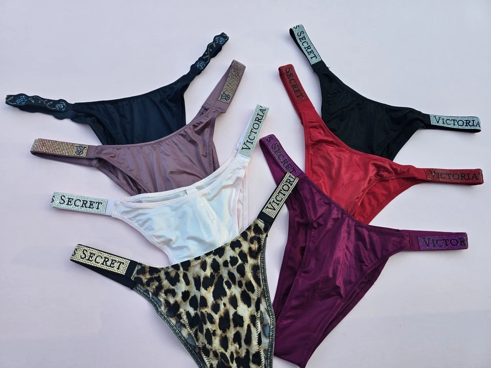 Calcinha brasileira Victoria's Secret Shine Strap strass todos os tamanhos nova com etiquetas - Imagem 3 de 4