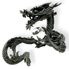 Japanese Bronze Dragon Statue Vintage Figurine Metalwork Sculpture 8.8 inch
