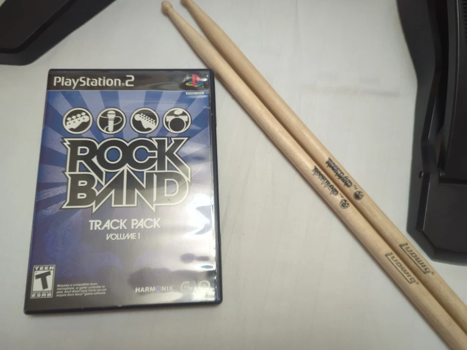 Rock Band Complete Wired Drum Set 822148 Playstation 2 PS2 W/Pedal+sticks+game - Image 4 of 4