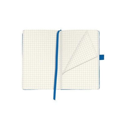 Herlitz Notizbuch Classic A6 96 Blatt kariert blue mit Leseband und Falttasch...