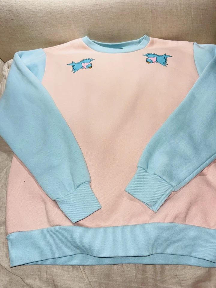 DISNEY Cinderella Sweatshirt Shirt Pink Blue Women's Large Cakeworthy - Image 2 of 4