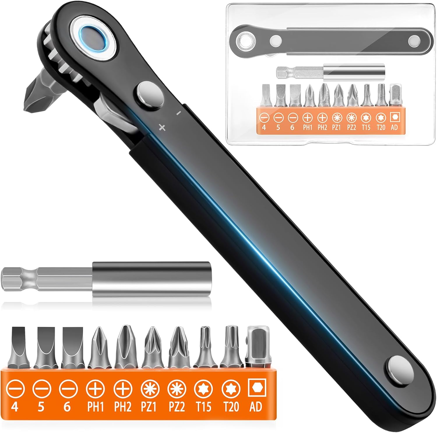 Right Angle Screwdriver Set Mens Gifts, Mini Ratcheting 90 Degree Offset Screwdr