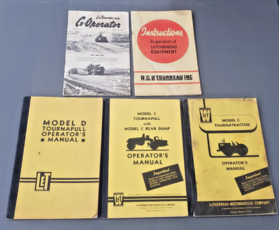 LOT LeTourneau Operators Manual Model D & C Tournapull w Rear Dump Tournatractor