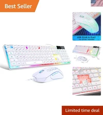 Gaming Keyboard and Mouse Combo, K1 RGB LED Backlit Keyboard with 104 Key for...