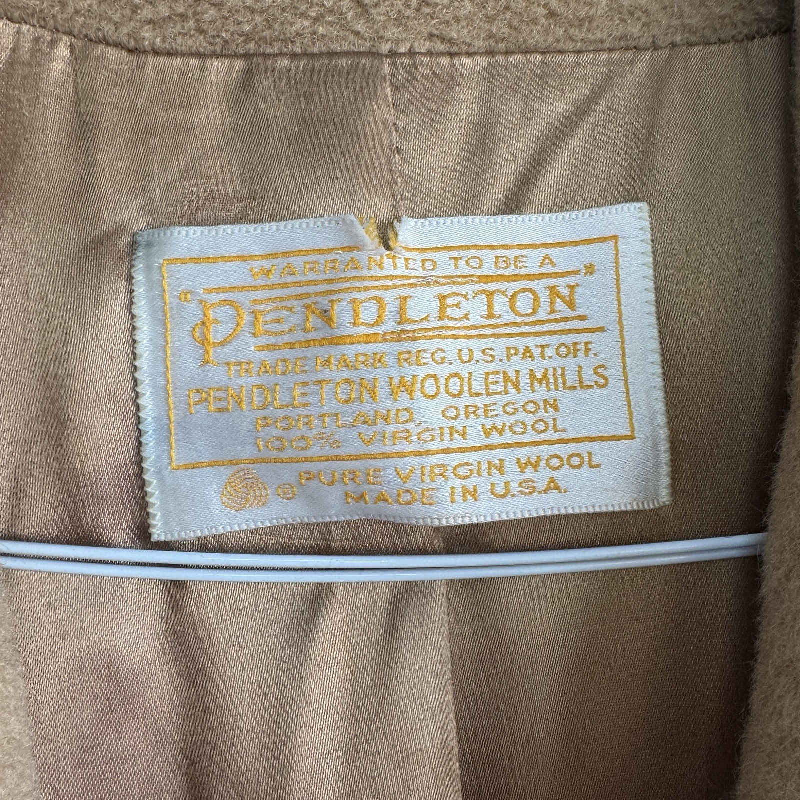 Pendleton 100% Virgin Wool Long Coat Camel Tan Do… - image 2