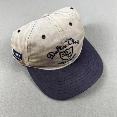 Delta View Golf Course Hat Cap Strapback Large Beige Blue Pittsburg Links PGA
