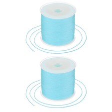 2 pcs 0.8mm Nylon String for Bracelets, 44 Yards Nylon Beading Thread Sky Blue 