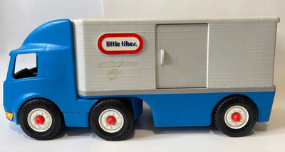 Vintage Little Tikes Blue Ride on Semi Truck Big Hauler Toy Tractor Trailer, 23 