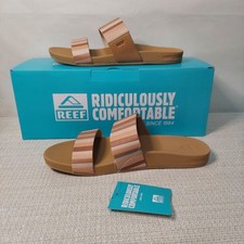 REEF Kaia Band Women's Size 9 Slide Sandals Tan Multicolored New in Box