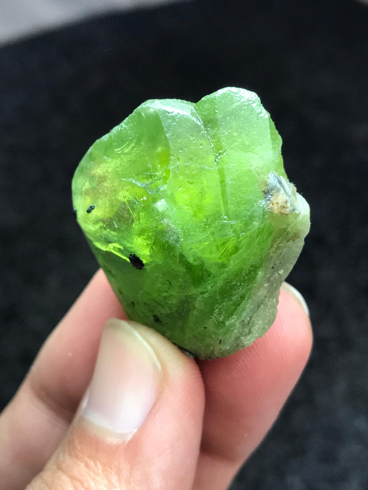 128-Carat Natural Dark Green Peridot Crystal Specimen from Pakistan