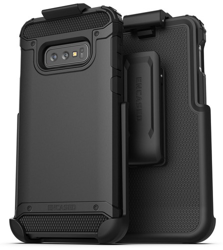 Encased For Samsung Galaxy S10e Belt Clip Rugged Case w/ Holster (Scorpio) Black - 第 1/6 張圖片