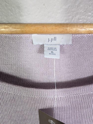 J. Jill Sweater XL Women's PALE ORCHID Linen Cotton Long Sleeve NWT Purple 105 - Picture 4 of 10