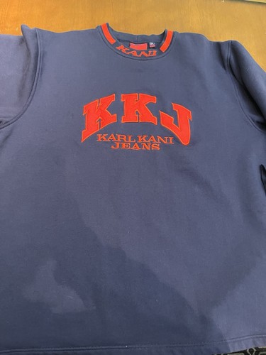 Karl Kani Jeans Sweatshirt Navy Blue / Red 3X - Picture 2 of 12