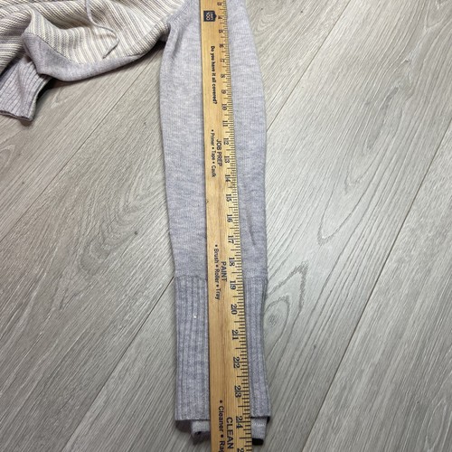 Athleta Sweater Women Small Gray Stripe Nopa Hoodie 100% Merino Wool Athleisure - Picture 7 of 10