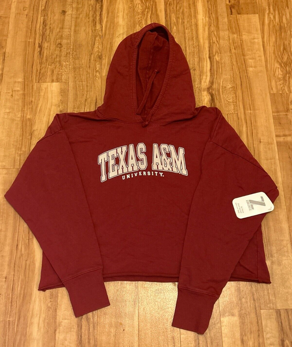 Texas A&M Aggies Womens Crop Top Hoodie Size L New w/ tags Hooded  Sweatshirt