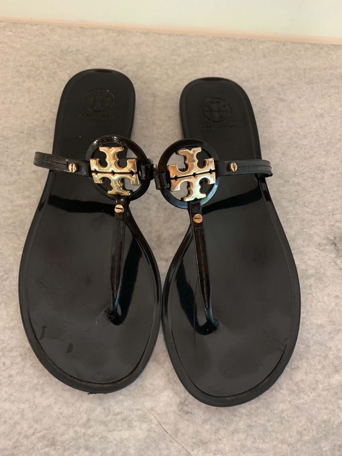 Tory Burch Mini Miller Black Jelly Thong Sandal (Wome… Gem