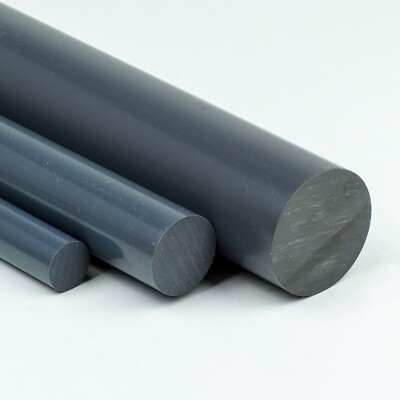 PVC rund Ø 10mm grau Länge wählbar Rundmaterial PVC-U Stab Kunststoff Plastik