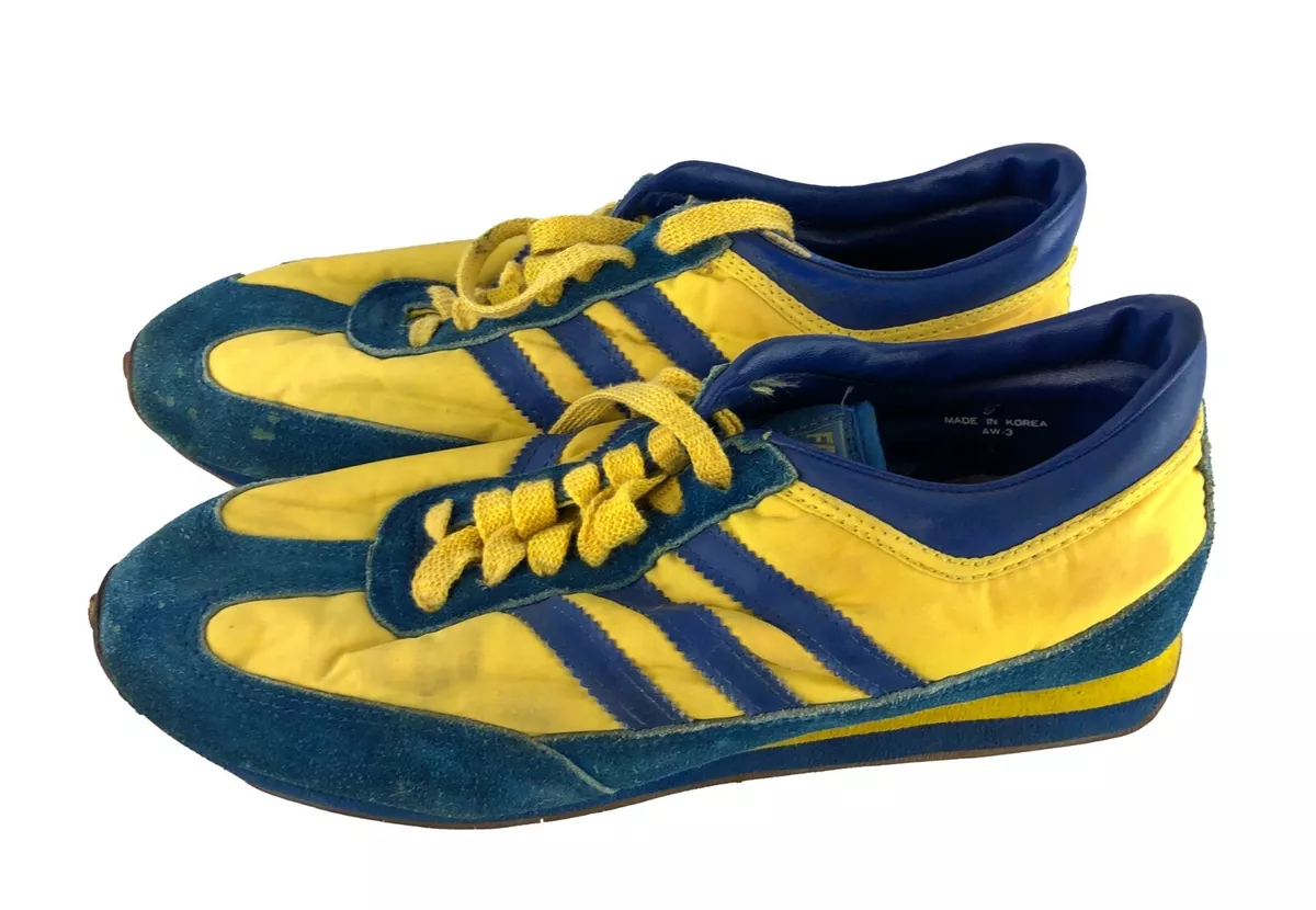 Extremely Rare Fastrak by Uniroyal Tennis Shoes 70 s 80 s Blue Yellow Men s 9