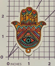 HAMSA - Mandela with Evil Eye Earth Tones Symbolism -  Vinyl Decal Sticker Bomb