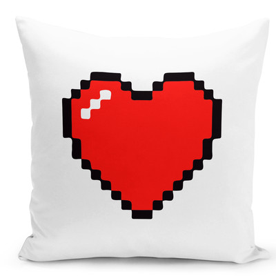 white heart pillow