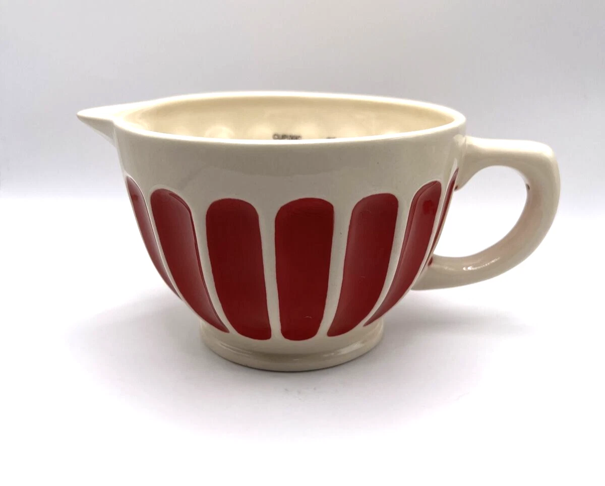 HARRY & DAVID MEASURING MUG BOWL FARM HOUSE KITCHEN BEIGE AND RED LINES CUP/XIC