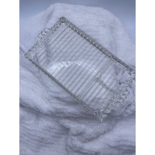 Vintage Hazel Atlas Sip Snack and Smoke Glass Tray 1940's - Picture 2 of 8