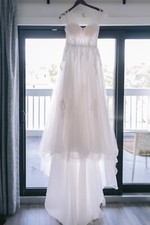 A line wedding dress with beading and lace size 8