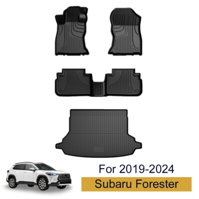 Car For Subaru Forester 2019-2024 Floor Mats & Trunk Mat Cargo Liner All Weather