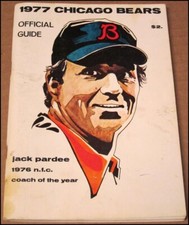 1977 Chicago Bears Football Team Media Guide Jack Pardee Walter Payton Official