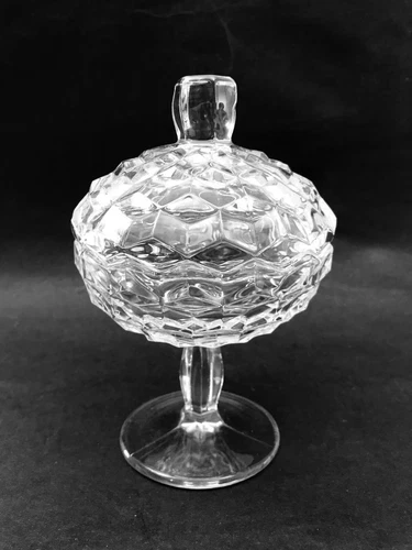 LOT #45: ELEGANT FOSTORIA, USA: "AMERICAN" COVERED PEDESTAL JELLY - VERY NICE!