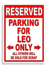Personalized Parking Sign Wall Decal Metal Sign No Parking Customized for LEO