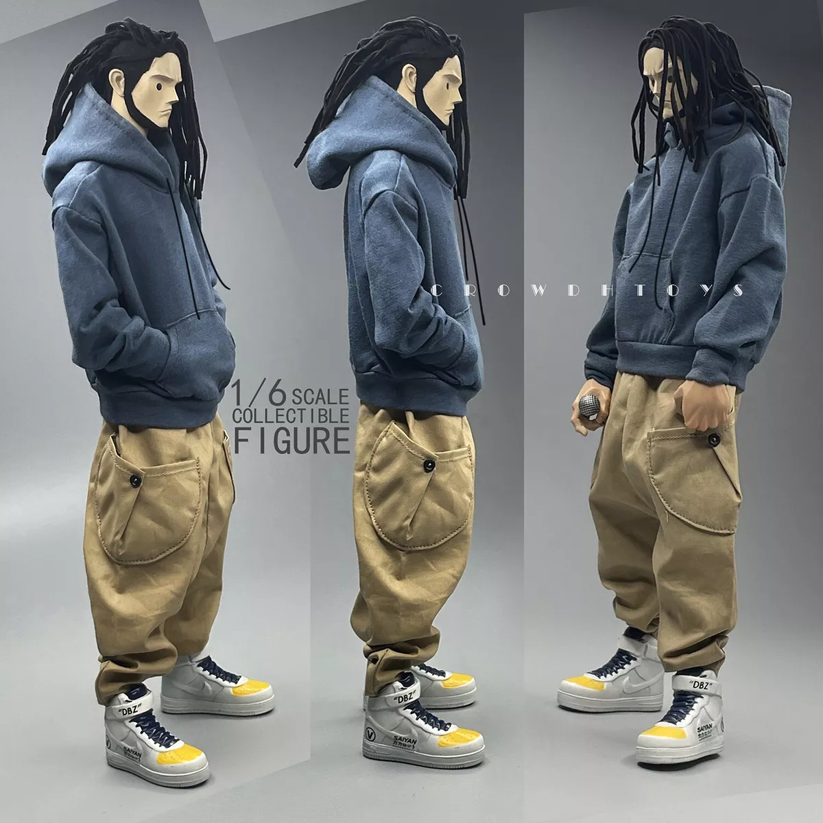 1/6 Scale Oversize Hoodie Top Clothes Fit 12inches Male Action Figure Body  Toys