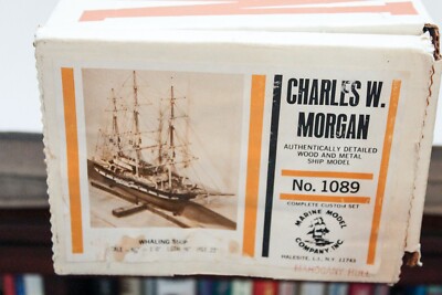 Vintage Marine Models Charles W. Morgan Solid Hull Wood Whaling Ship Model NIOB