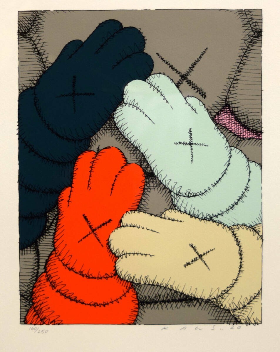 KAWS - URGE Grey Original Silkscreen Serigraph Art Print