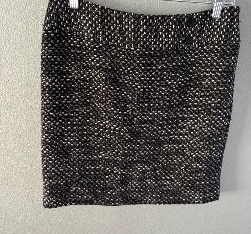 ¡LOTE de 2! Faldas pequeñas para mujer Ann Taylor espiga envolvente y forradas de tweed talla 6P Foto 3 de 4