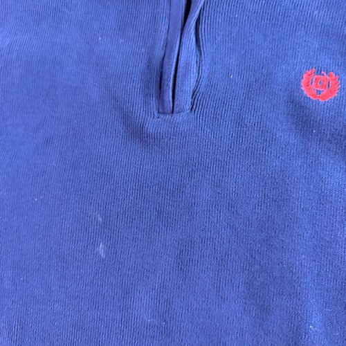 Chaps 1/4 Zip Pullover Boys Extra Large Blue Red Crest Logo Cotton Sweater - Picture 4 of 11
